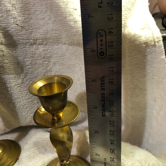Vintage cracked glass and spiral brass candleholders made in India - Picture 10 of 12